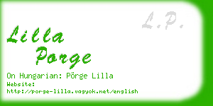 lilla porge business card
